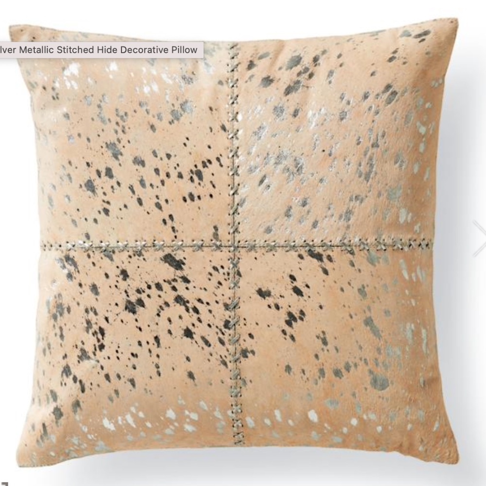 calf hair pillows from frontgate.